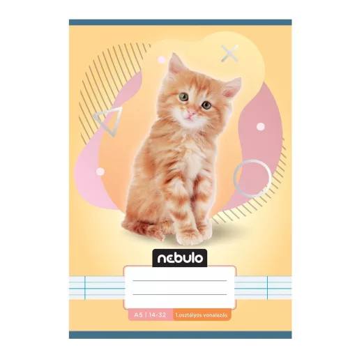 Füzet, A5, 1. osztályos vonalas, 14-32, Állatos minták, 16 db/csomag Nebulo – Tonerklinika Debrecen