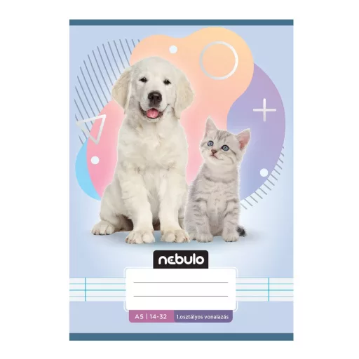 Füzet, A5, 1. osztályos vonalas, 14-32, Állatos minták, 16 db/csomag Nebulo – Tonerklinika Debrecen