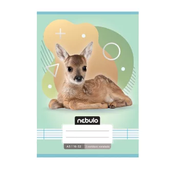 Füzet, A5, 2. osztályos vonalas, 16-32, Állatos minták, 16 db/csomag Nebulo – Tonerklinika Debrecen