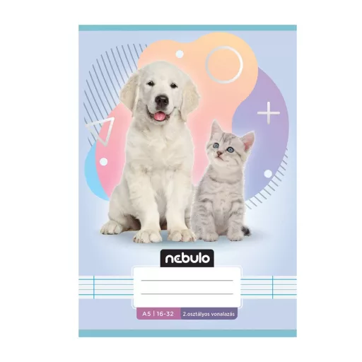Füzet, A5, 2. osztályos vonalas, 16-32, Állatos minták, 16 db/csomag Nebulo – Tonerklinika Debrecen
