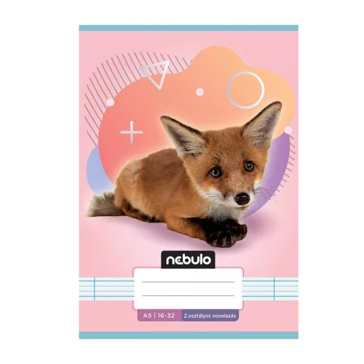 Füzet, A5, 2. osztályos vonalas, 16-32, Állatos minták, 16 db/csomag Nebulo – Tonerklinika Debrecen