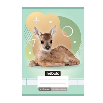 Füzet, A5, 3. osztályos vonalas, 12-32, Állatos minták, 16 db/csomag Nebulo – Tonerklinika Debrecen