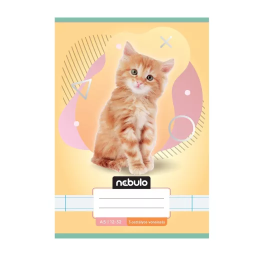 Füzet, A5, 3. osztályos vonalas, 12-32, Állatos minták, 16 db/csomag Nebulo – Tonerklinika Debrecen