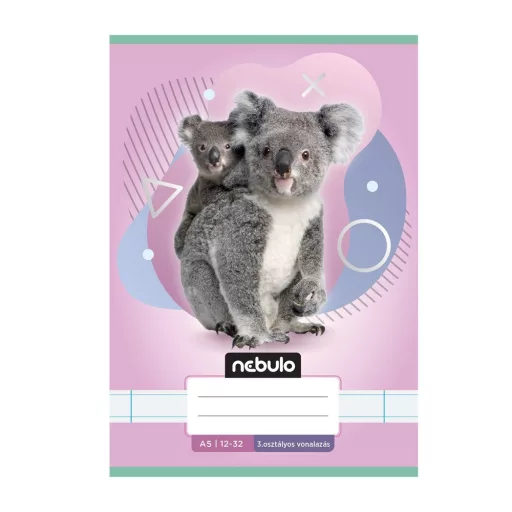 Füzet, A5, 3. osztályos vonalas, 12-32, Állatos minták, 16 db/csomag Nebulo – Tonerklinika Debrecen