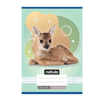Füzet, A5, 4. osztályos vonalas, 21-32, Állatos minták, 16 db/csomag Nebulo – Tonerklinika Debrecen