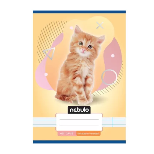 Füzet, A5, 4. osztályos vonalas, 21-32, Állatos minták, 16 db/csomag Nebulo – Tonerklinika Debrecen