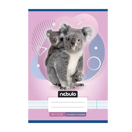 Füzet, A5, 4. osztályos vonalas, 21-32, Állatos minták, 16 db/csomag Nebulo – Tonerklinika Debrecen