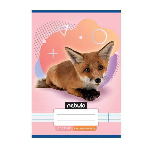 Füzet, A5, 4. osztályos vonalas, 21-32, Állatos minták, 16 db/csomag Nebulo – Tonerklinika Debrecen