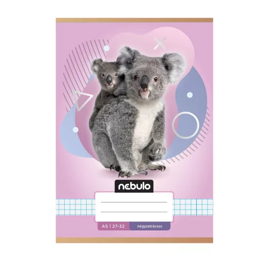 Füzet, A5, kockás, 27-32, Állatos minták, 16 db/csomag Nebulo – Tonerklinika Debrecen