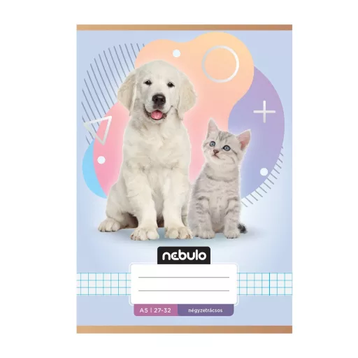 Füzet, A5, kockás, 27-32, Állatos minták, 16 db/csomag Nebulo – Tonerklinika Debrecen