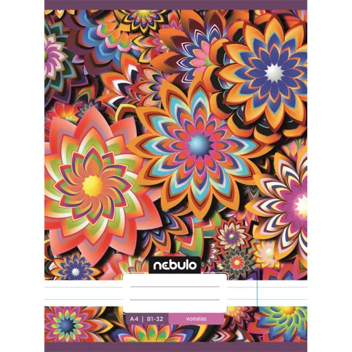 Füzet, A4, vonalas 81-32, L-Design minták, 12 db/csomag Nebulo – Tonerklinika Debrecen