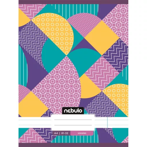 Füzet, A4, vonalas 81-32, L-Design minták, 12 db/csomag Nebulo – Tonerklinika Debrecen