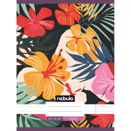 Füzet, A4, vonalas 81-32, L-Design minták, 12 db/csomag Nebulo – Tonerklinika Debrecen