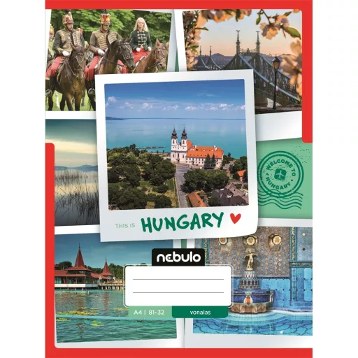 Füzet, A4, vonalas, 81-32, ország-város minták, 12 db/csomag Nebulo – Tonerklinika Debrecen