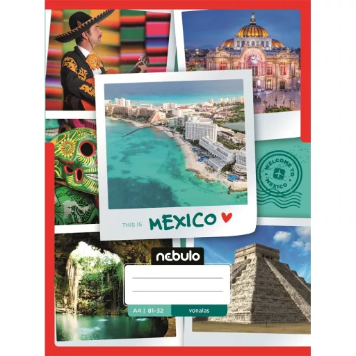 Füzet, A4, vonalas, 81-32, ország-város minták, 12 db/csomag Nebulo – Tonerklinika Debrecen