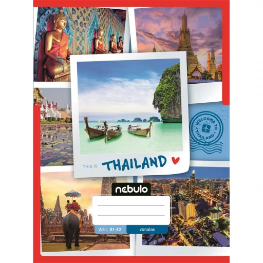 Füzet, A4, vonalas, 81-32, ország-város minták, 12 db/csomag Nebulo – Tonerklinika Debrecen