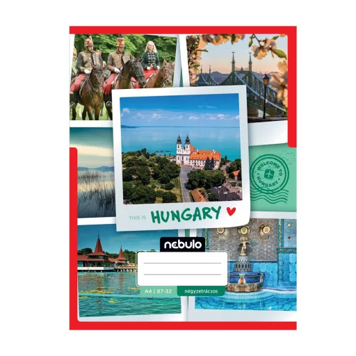 Füzet, A4, kockás, 87-32, ország-város minták, 12 db/csomag Nebulo – Tonerklinika Debrecen