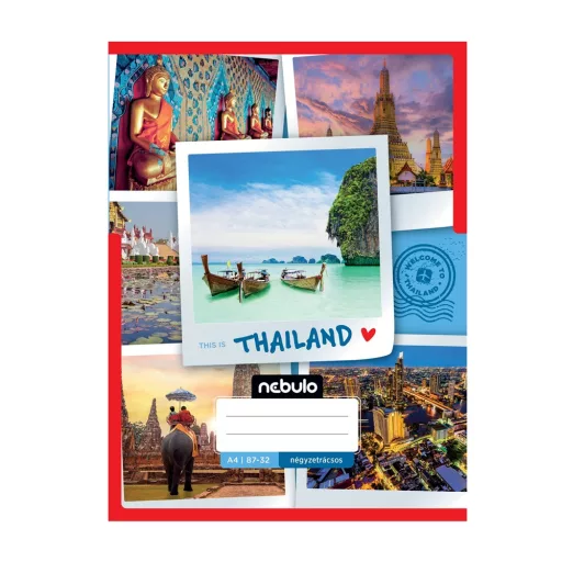 Füzet, A4, kockás, 87-32, ország-város minták, 12 db/csomag Nebulo – Tonerklinika Debrecen