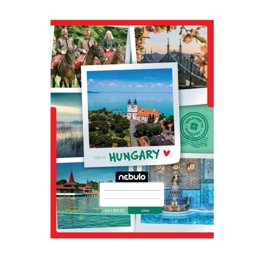 Füzet, A4, sima, 80-32, ország-város minták, 12 db/csomag Nebulo – Tonerklinika Debrecen