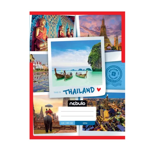 Füzet, A4, sima, 80-32, ország-város minták, 12 db/csomag Nebulo – Tonerklinika Debrecen