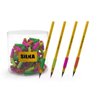 Ceruza markolat, spirál, szilikon, neon, 72 db/display, Silka – Tonerklinika Debrecen