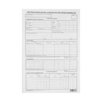 Külföldi kiküldetési utasítás és költségelszámolás, A/4 és 4 oldal  B.7300-261/ÚJ – Tonerklinika Debrecen