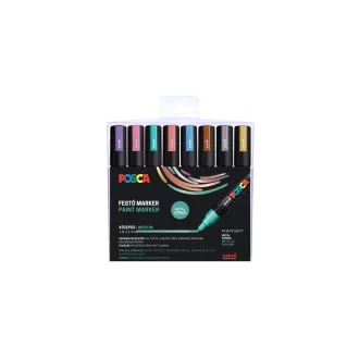 Dekormarker 1,8-2,5mm, Uni Posca PC-5M 8 db-os készlet. metál – Tonerklinika Debrecen