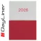 Határidőnapló Contrast A5 napi, fehér lapokkal fehér-piros Dayliner 2026.