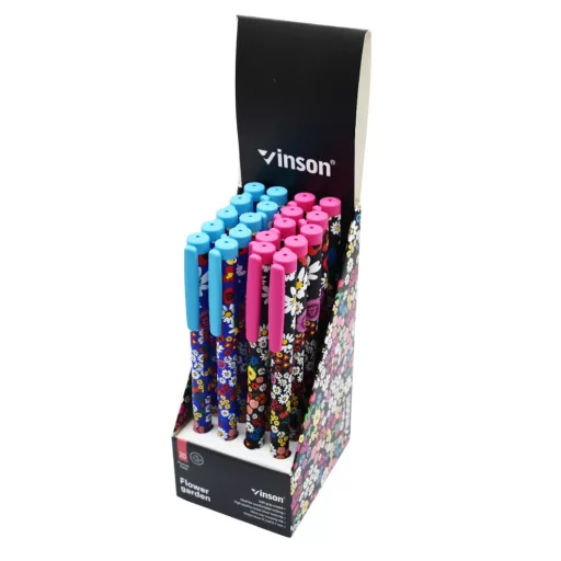 Golyóstoll kupakos, 0,7mm Vinson Flower Garden A24 vegyes test displ 20 db/display – Tonerklinika Debrecen