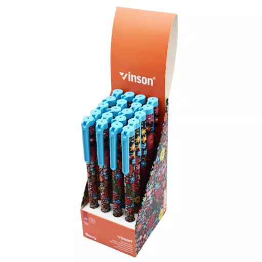 Golyóstoll kupakos, 0,7mm Vinson Berry A186 vegyes test displ 20 db/display – Tonerklinika Debrecen