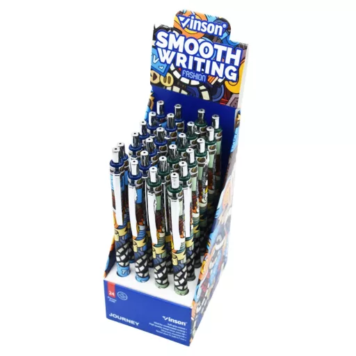 Golyóstoll nyomógombos 0,7mm Vinson Journey K62 vegyes test displ 24 db/display – Tonerklinika Debrecen