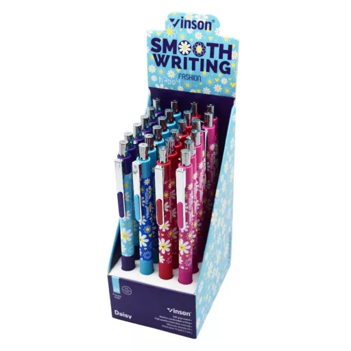 Golyóstoll nyomógombos 0,7mm Vinson Daisy 206 vegyes test displ 24 db/display – Tonerklinika Debrecen