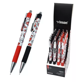 Golyóstoll nyomógombos 0,7mm Vinson Lipstick 222 vegyes test displ 24 db/display – Tonerklinika Debrecen