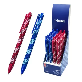 Golyóstoll nyomógombos 0,7mm Vinson Graphic F12 vegyes test displ 24 db/display – Tonerklinika Debrecen