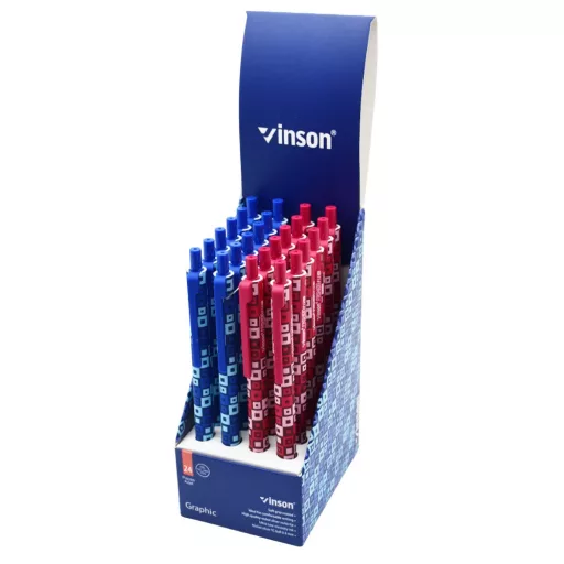 Golyóstoll nyomógombos 0,7mm Vinson Graphic F12 vegyes test displ 24 db/display – Tonerklinika Debrecen