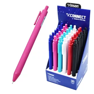 Golyóstoll nyomógombos 0,7mm Vinson Connect S1C vegyes test displ 36 db/display – Tonerklinika Debrecen