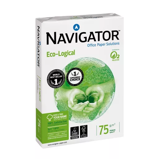 Másolópapír A4, 75g, Navigator Eco-Logical, CIE 169 fehérség, prémium minőség, 500ív/csomag – Tonerklinika Debrecen