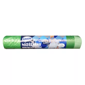   Szemeteszsák zárószalagos 120 liter 70 x 105 cm 10 db/tekercs Glossy zöld