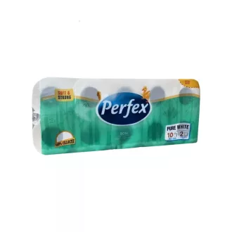   Toalettpapír 2 rétegű kistekercses 100% cellulóz 108 lap/tekercs 10 tekercs/csomag Boni Perfex