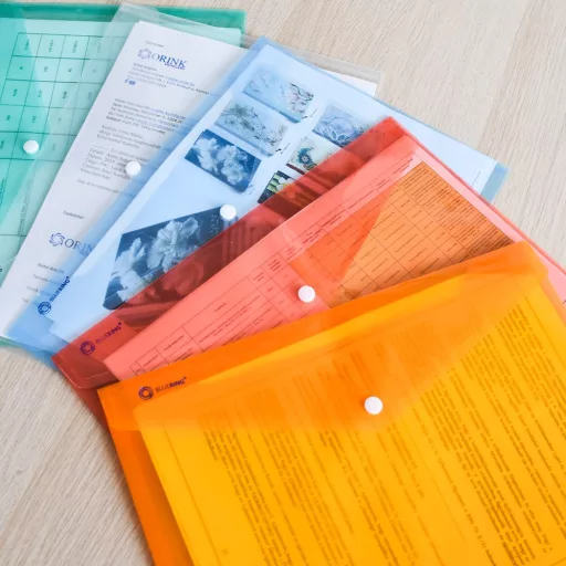 Irattartó tasak A4, PP patentos Bluering® transzparens zöld – Tonerklinika Debrecen