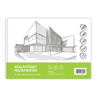 Vázlatfüzet FÉLFAMENTES B/4 32 lap 120gr. Bluering – Tonerklinika Debrecen