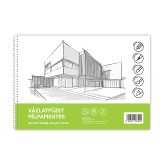 Vázlatfüzet FÉLFAMENTES B/5 32 lap 120gr. Bluering – Tonerklinika Debrecen