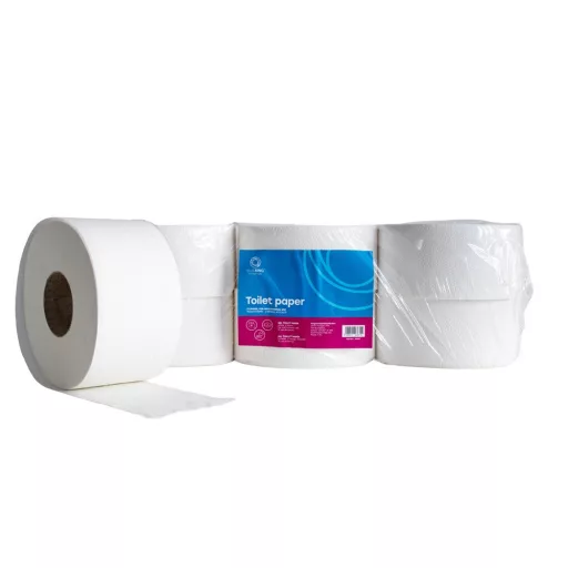 Toalettpapír 2 rétegű közületi átmérő: 19 cm 100 % cellulóz 100 m/tekercs 12 tekercs/csomag Bluering® hófehér