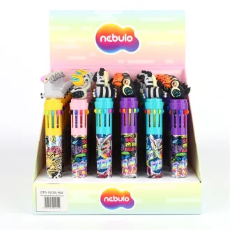 Golyóstoll 10színű, safari, 30 db/display Nebulo – Tonerklinika Debrecen