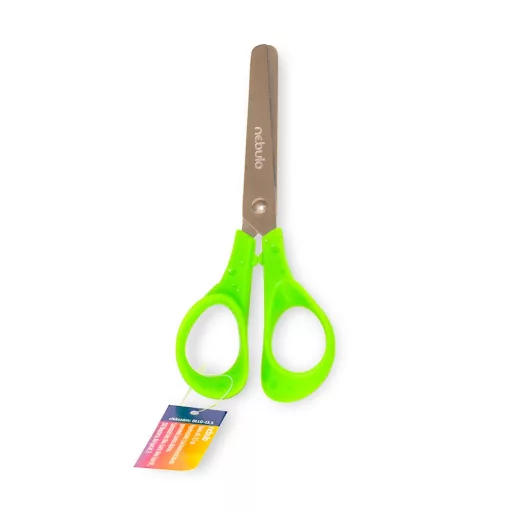 Olló 13,5cm, kerekített heggyel, ergonomikus, iskolai, Nebulo – Tonerklinika Debrecen