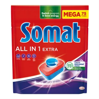 Mosogatógép tabletta 75 db/doboz All in One Somat Regular