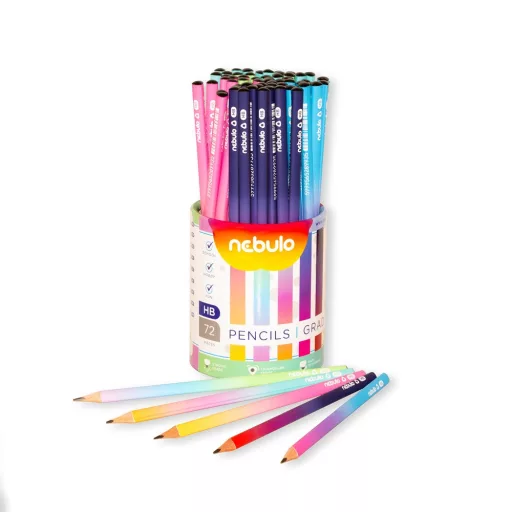 Grafitceruza HB, háromszögletű, 72 db/doboz, Nebulo, vegyes minták, Gradiens – Tonerklinika Debrecen
