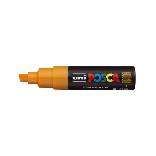 Dekormarker 8mm, Uni Posca PC-8K ragyogó sárga – Tonerklinika Debrecen