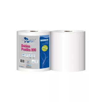   Ipari törlő 2 rétegű tekercses átmérő: 26 cm 800 lap/tek 2 tekercs/karton Paperdi Bobina Pratika 800_BI8S800/25_fehér