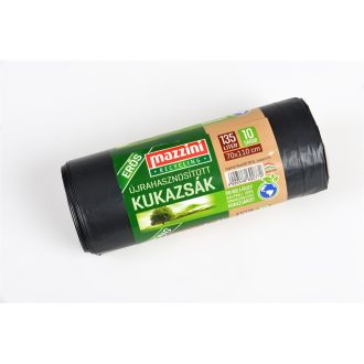   Szemeteszsák újrahasznosított 135 liter 70 x 110 cm 30 mikron 10 db/tekercs Mazzini_fekete